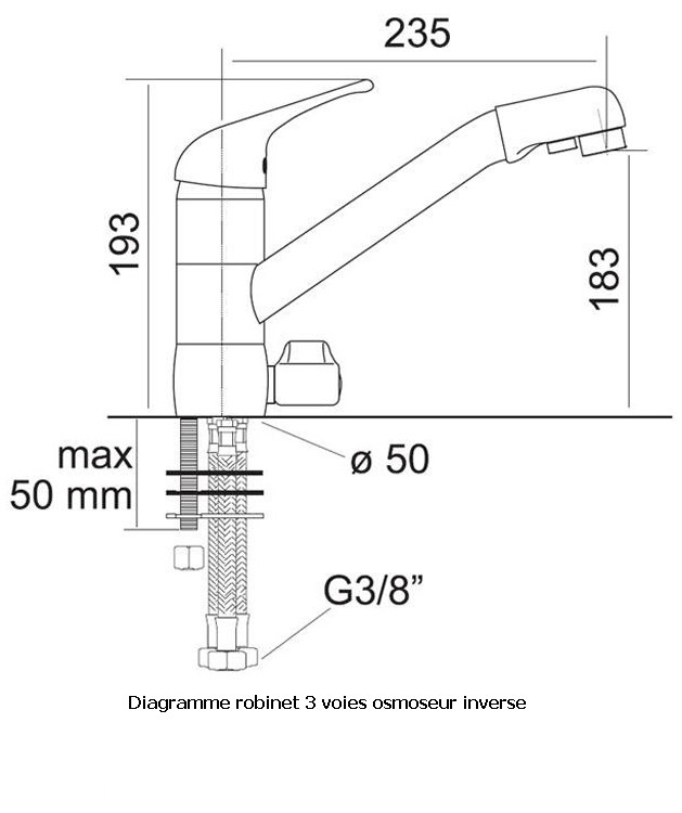 Robinet Osmoseur Inverse 3 Voies